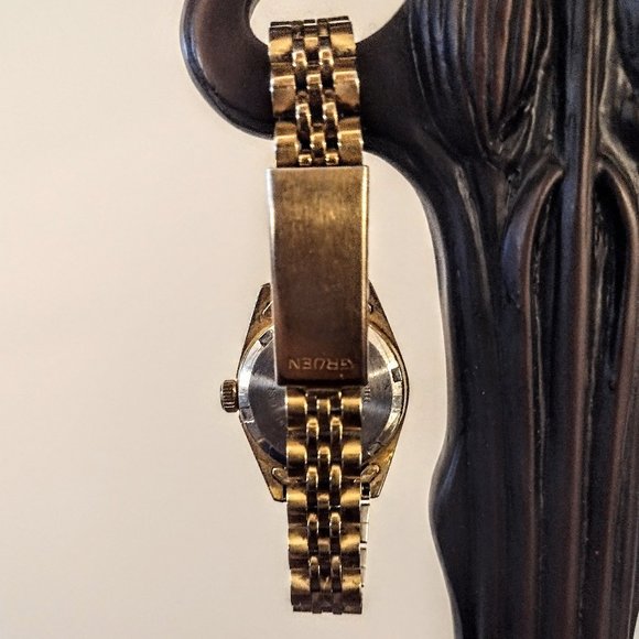 GRUEN VTG Women's Quartz Watch: Crystal Bezel~Date~Water Resistant~New Battery - Picture 3 of 13